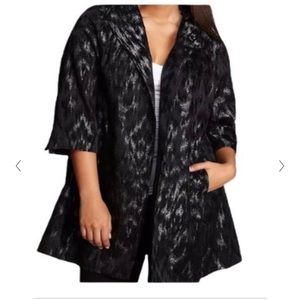 Eileen Fisher jacquard leopard print cardigan size large